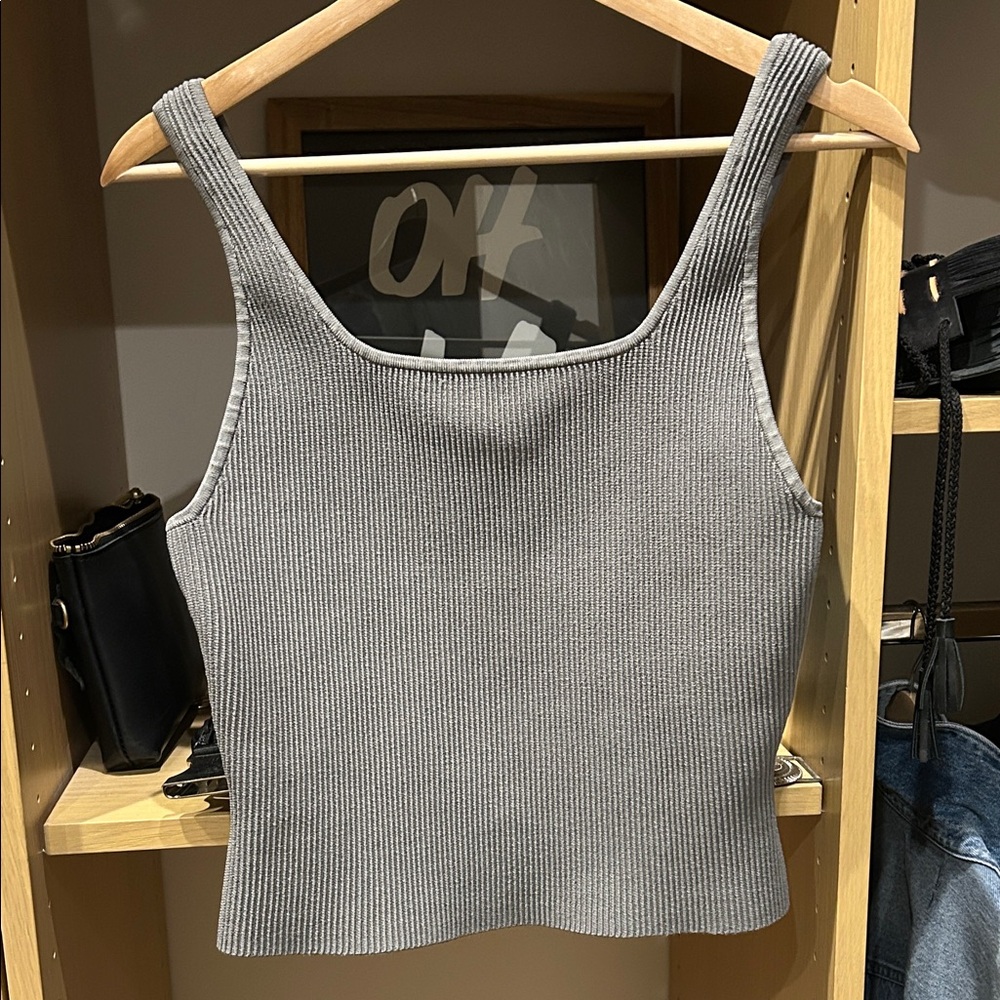 Aritzia grey Ribbed Knit Tank Top
